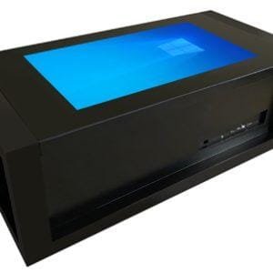 MTCT Mesa de Centro Táctil Capacitiva de 42″ con Laca Negra y Pantalla Ajustable Controlada por Remoto