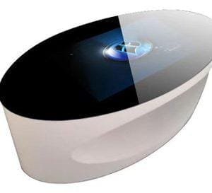 OTCT Mesa de Centro Táctil con Forma Ovalada Moderna