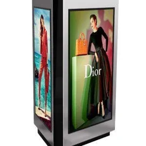 DS75 Tótem de Señalización Digital de 3 Caras con Pantalla Táctil